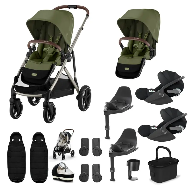 Cybex Gazelle S Twin Luxury Pushchair Bundle In Moss Green 8