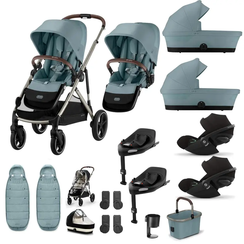 Cybex Gazelle S Twin Luxury Pushchair Bundle In Stormy Blue 2