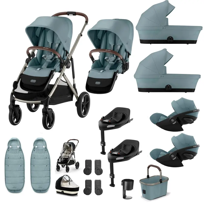 Cybex Gazelle S Twin Luxury Pushchair Bundle In Stormy Blue 4