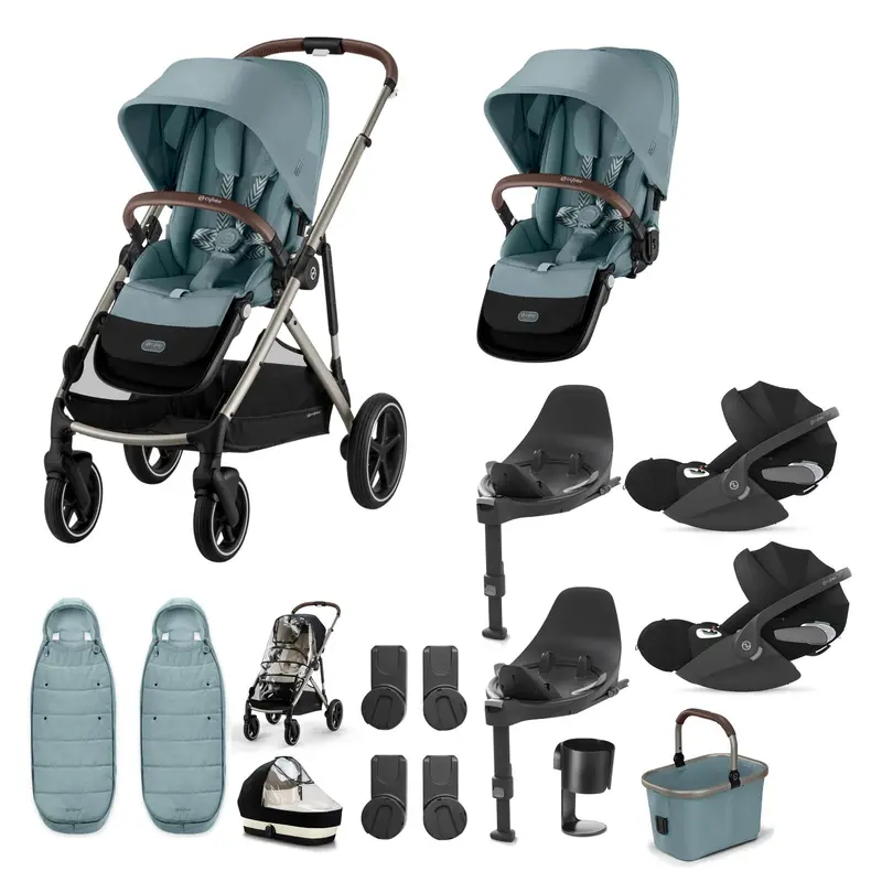 Cybex Gazelle S Twin Luxury Pushchair Bundle In Stormy Blue 6