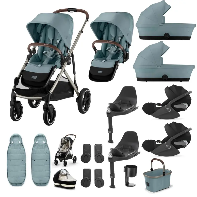 Cybex Gazelle S Twin Luxury Pushchair Bundle In Stormy Blue 6