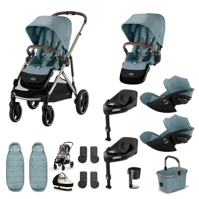 Cybex Gazelle S Twin Luxury Pushchair Bundle In Stormy Blue 7