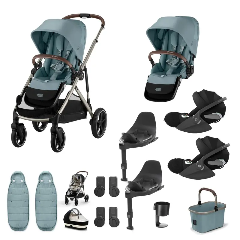 Cybex Gazelle S Twin Luxury Pushchair Bundle In Stormy Blue 8