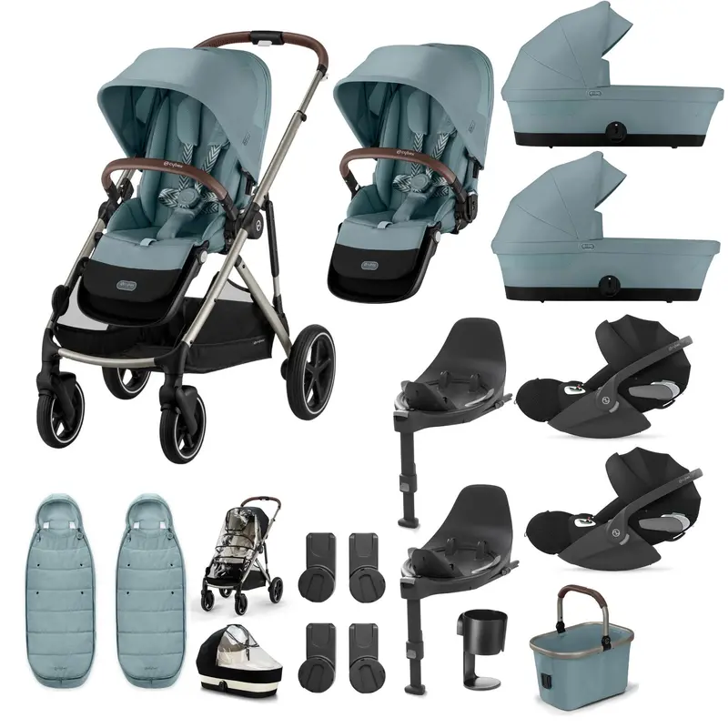 Cybex Gazelle S Twin Luxury Pushchair Bundle In Stormy Blue 8