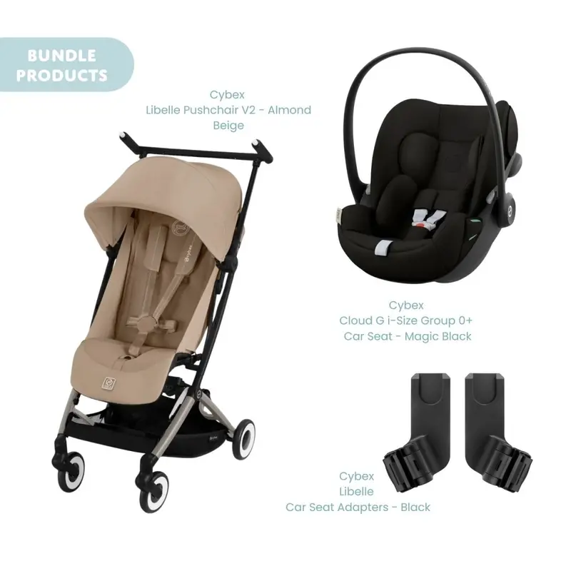 Cybex Libelle Pushchair V2 Pushchair With Cloud G Car Seat Travel System Bundle - Almond Beige 1
