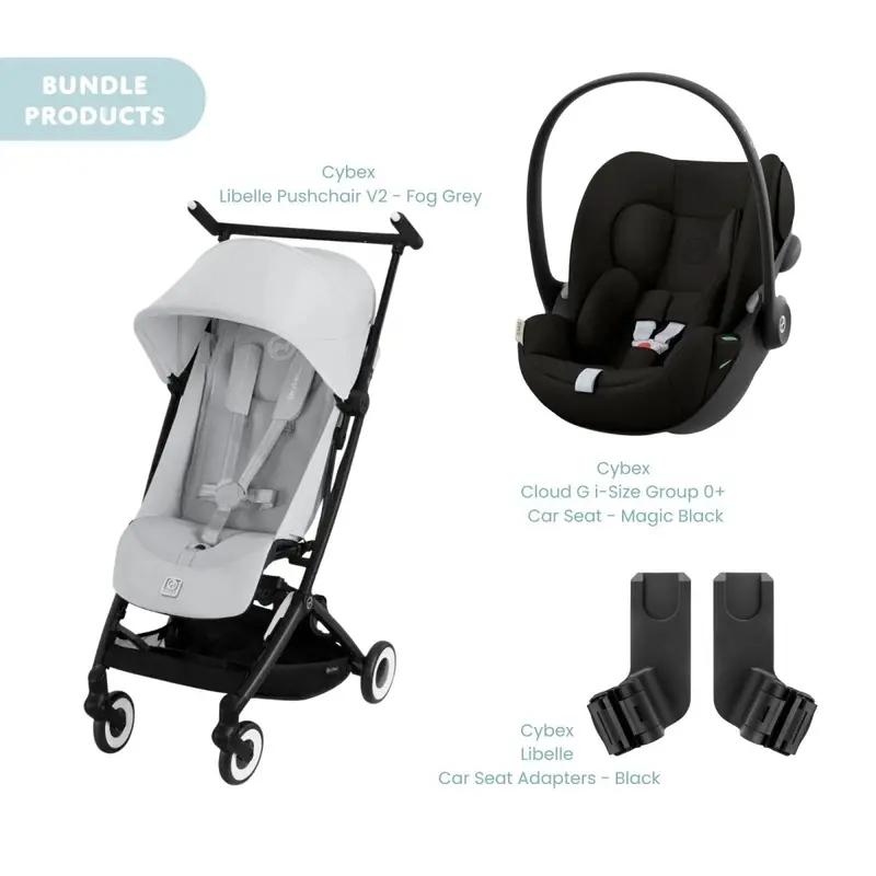 Cybex Libelle Pushchair V2 Pushchair With Cloud G Car Seat Travel System Bundle - Fog Grey 1