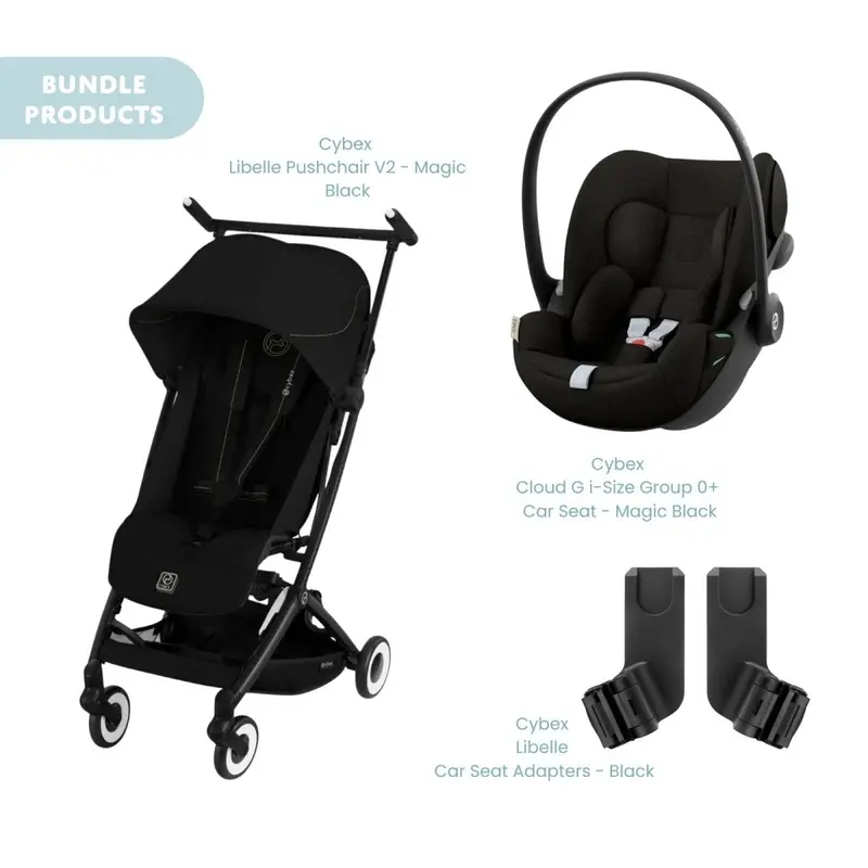 Cybex Libelle Pushchair V2 Pushchair With Cloud G Car Seat Travel System Bundle - Magic Black 1