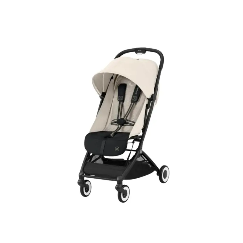 Cybex Orfeo V2 Compact Pushchair With Cloud G Car Seat & Base & Snøgga Footmuff Travel System Bundle - Canvas White 2