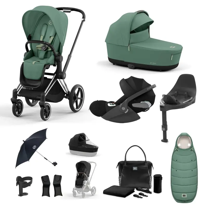 Cybex Priam Travel System With Cloud T In Leaf Green 1