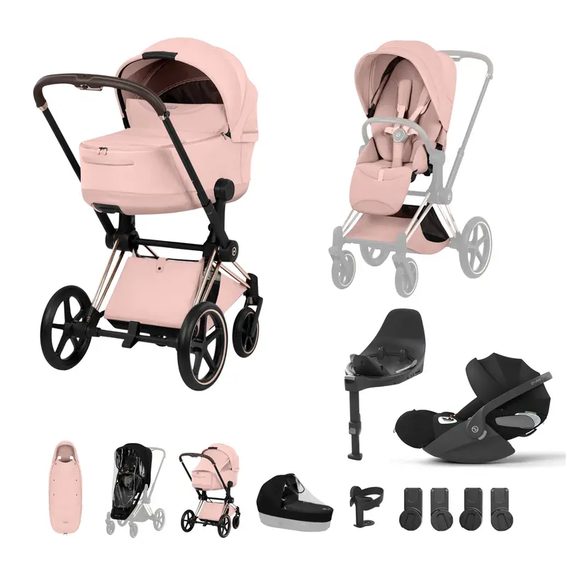 Cybex Priam Ultimate Accessory Bundle - Style Collection In Peach Pink 1