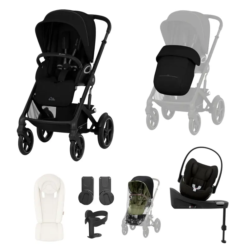 Cybex Talos S Lux 10 Piece Bundle With Cloud G In Moon Black 1