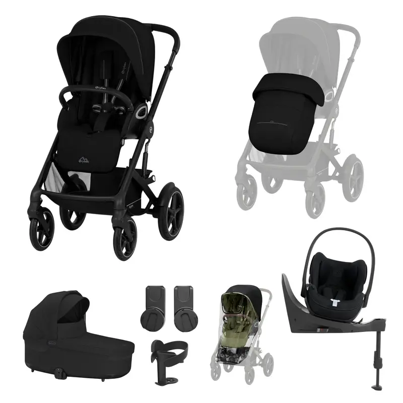 Cybex Talos S Lux 10 Piece Bundle With Cloud T In Moon Black 2