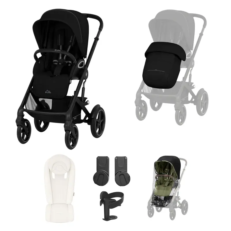 Cybex Talos S Lux 8 Piece Bundle In Moon Black 1