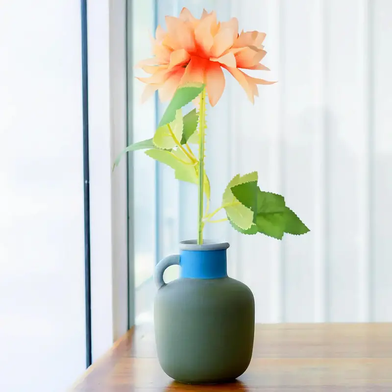 Dalia, Flor Artificial, Color Naranja 1