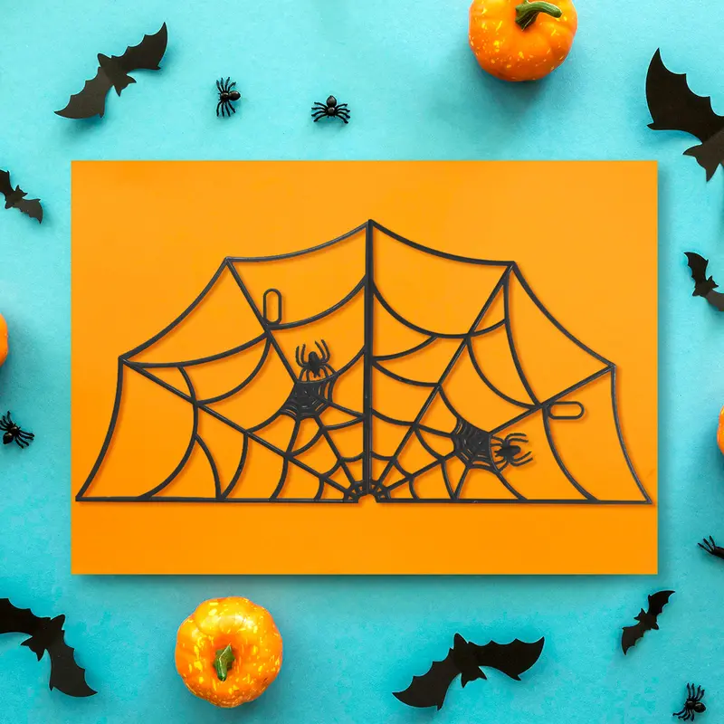 Decoración Colgante Con Diseño De Telaraña Color Negro 1