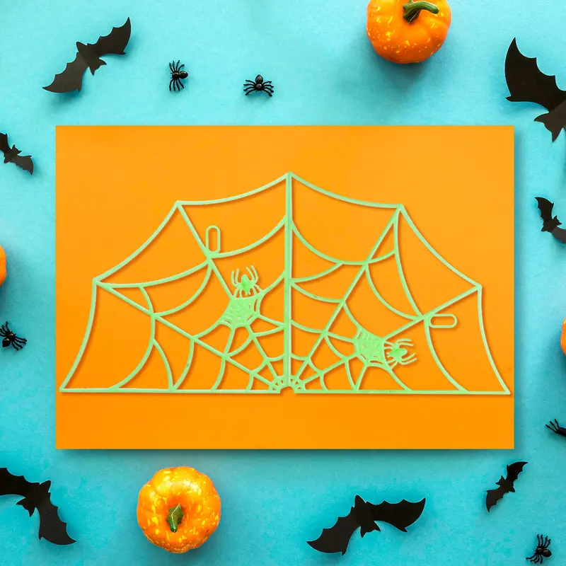 Decoración Colgante Con Diseño De Telaraña Color Verde 2