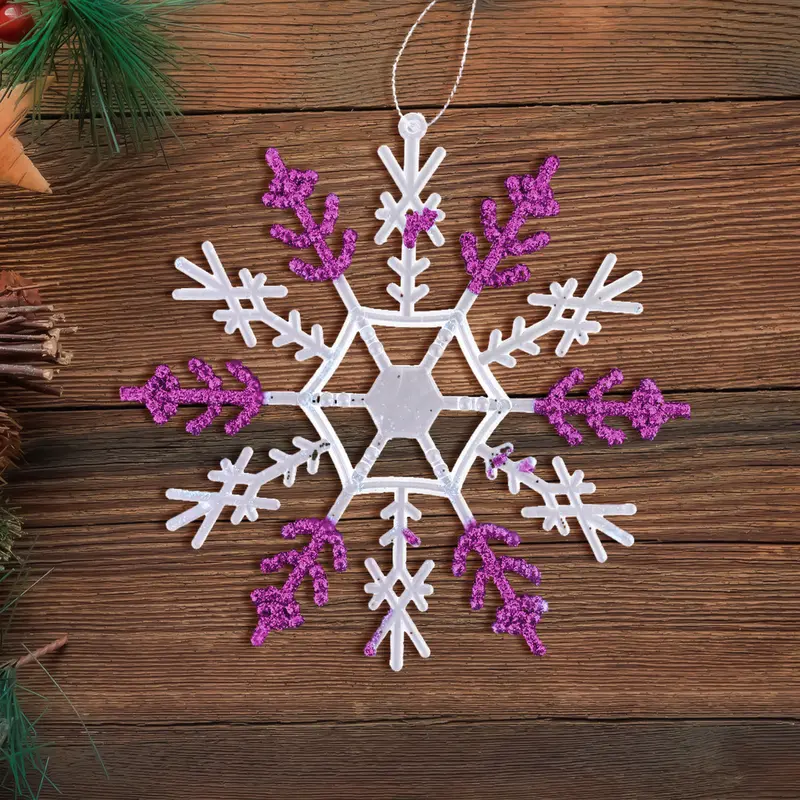 Decoración Colgante De Copo De Nieve Color Lila, 12Cm 1