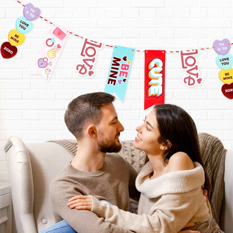 Decoración Colgante De Corazones Con Frases, 1,50Cm 1