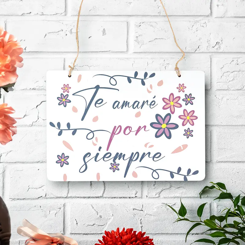Decoración Colgante De Mdf, "Te Amaré Por Siempre" 1