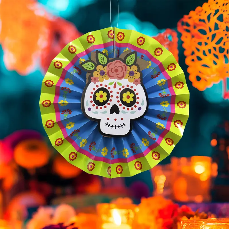 Decoración Colgante De Papel Con Diseño De Catrina Color Blanco 1