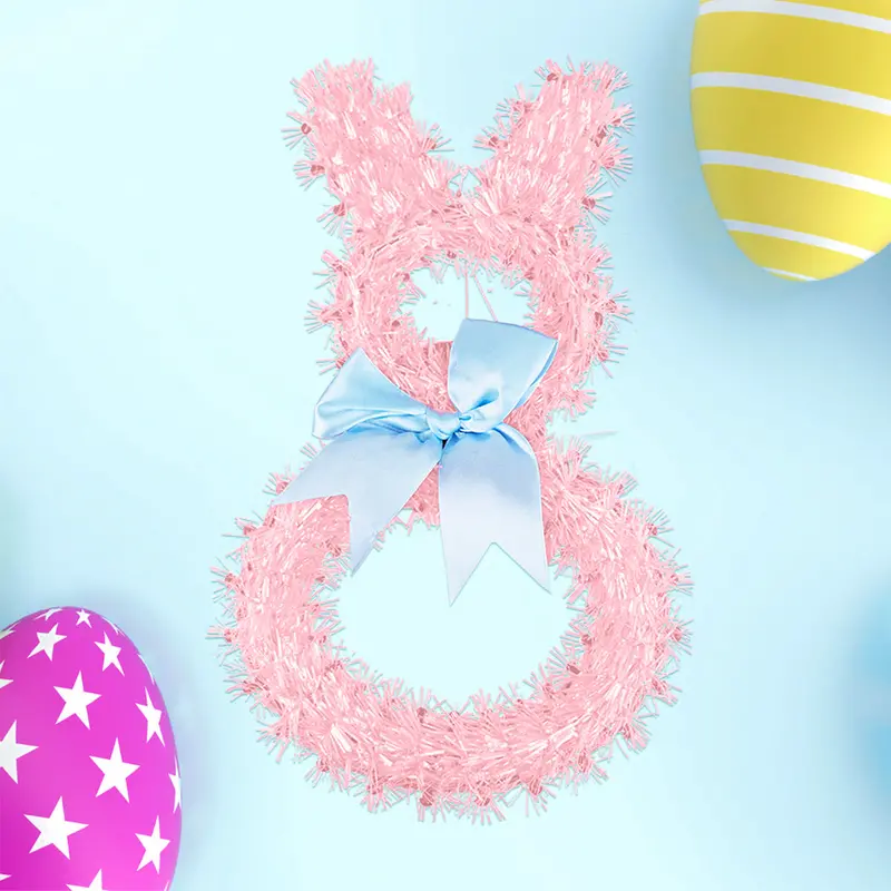 Decoración Colgante De Tinsel En Forma De Conejo Para Pascua, Color Rosa 1