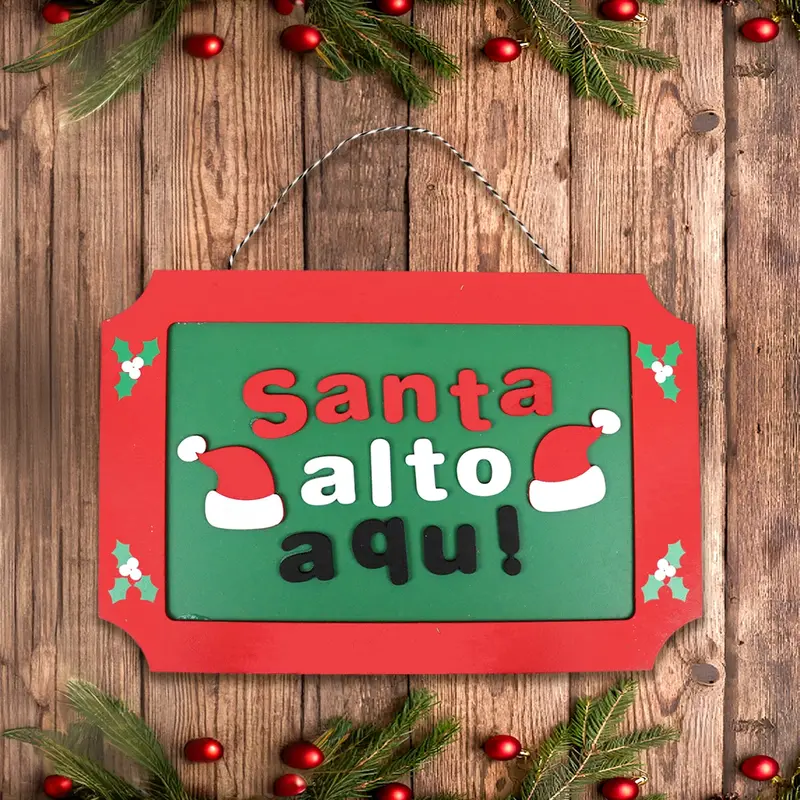 Decoración Colgante Navideña, Santa Alto Aqui 1