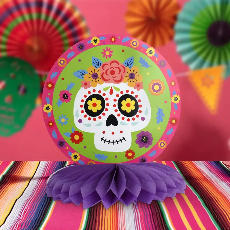 Decoración De Calavera Color Rosa Para Día De Muertos 1