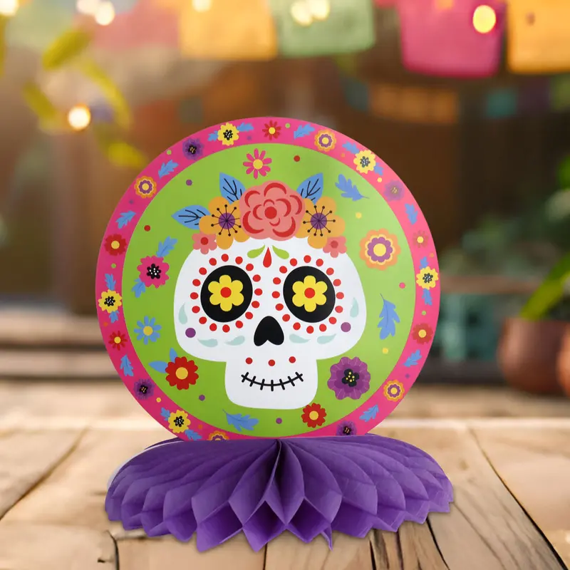 Decoración De Calavera Color Rosa Para Día De Muertos 2