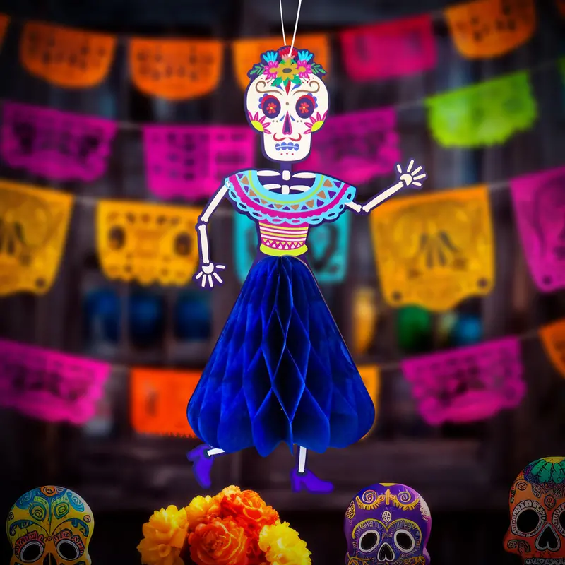 Decoración De Catrina Colgante De Papel 1