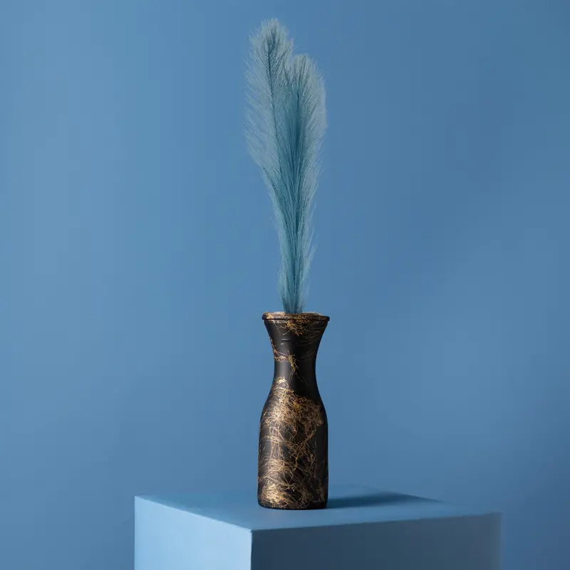 Decoración De Hierba De Pampa Sintética, Color Azul 1