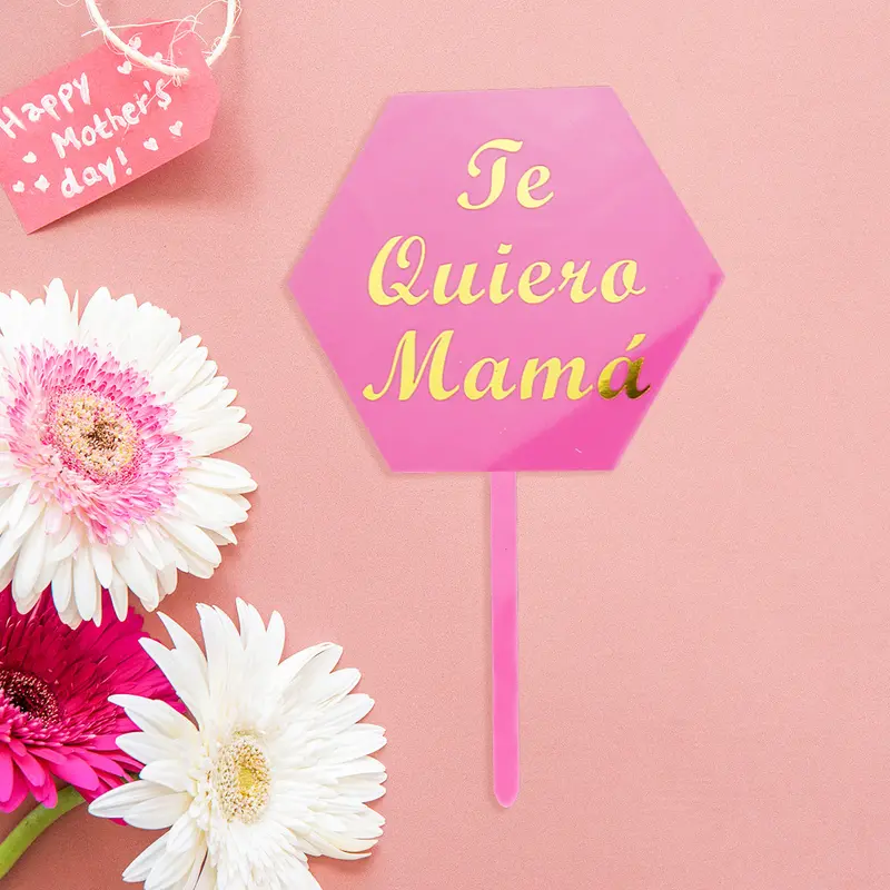 Decoración De Pasteles Para El Día De La Madre, Color Rosa 2