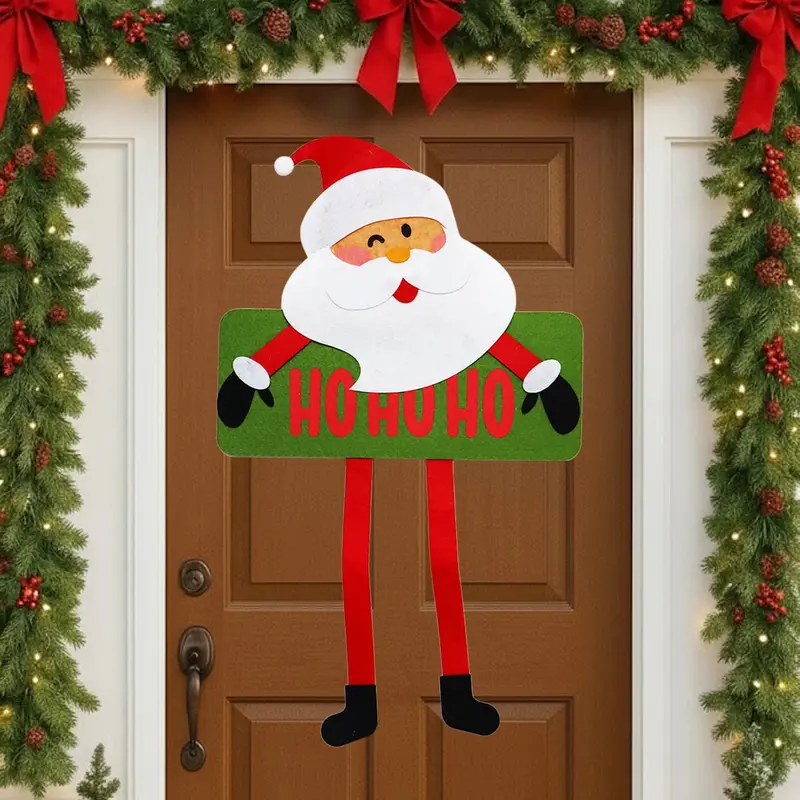 Decoración De Puerta, Fieltro, Santa Claus 1