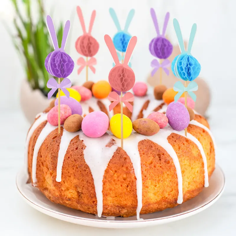 Decoración En Forma De Conejo Para Pastel, 6Pzas 1