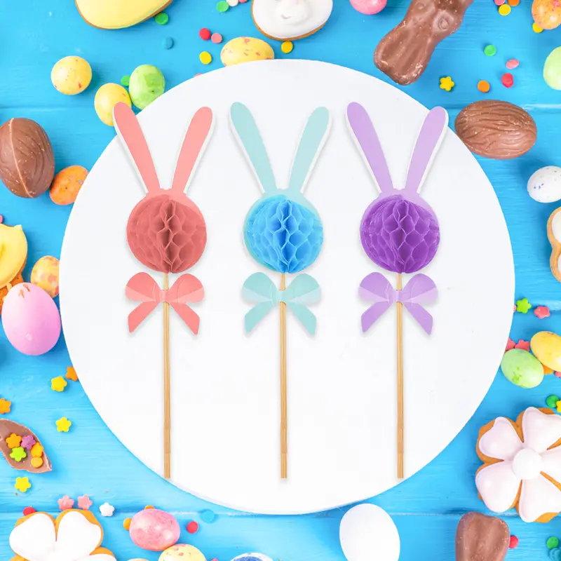 Decoración En Forma De Conejo Para Pastel, 6Pzas 2