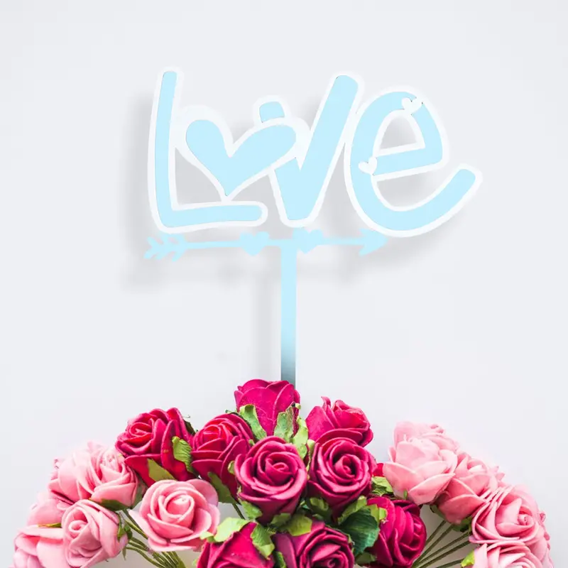 Decoración Love Para Pastel, Color Azul 1