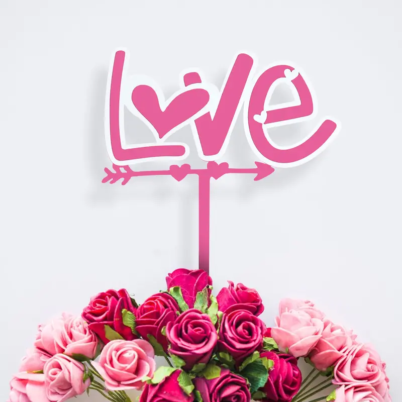 Decoración Love Para Pastel, Color Rosa 1