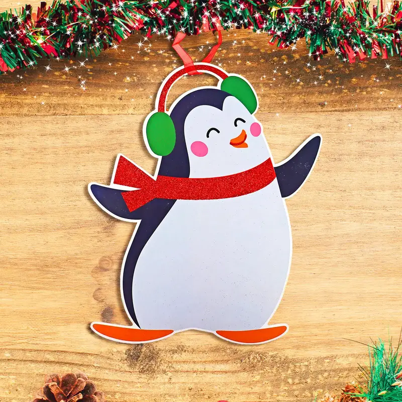 Decoración Navideña De Papel, Pingüino 1