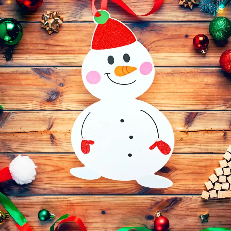 Decoración Navideña De Papel, Snowman 1