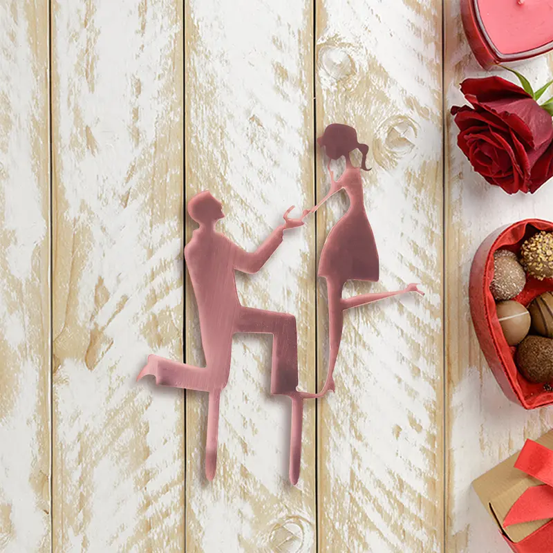 Decoración Para Pastel En Forma De Pareja, Color Rosa 2