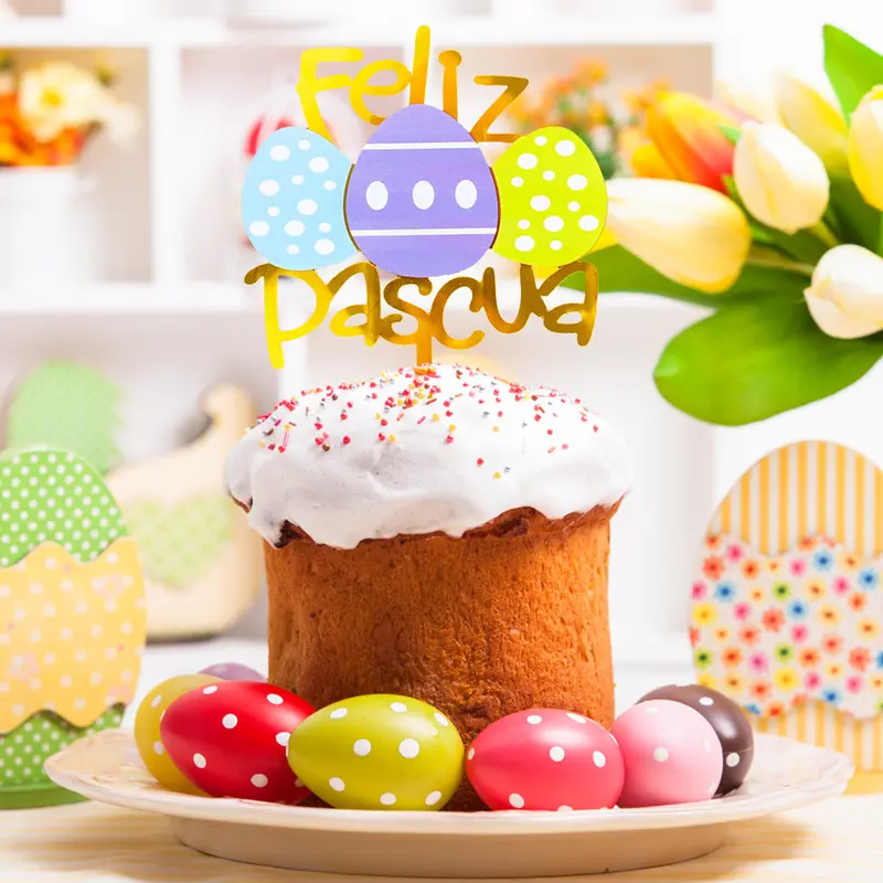 Decoración Para Pastel, Feliz Pascua 1