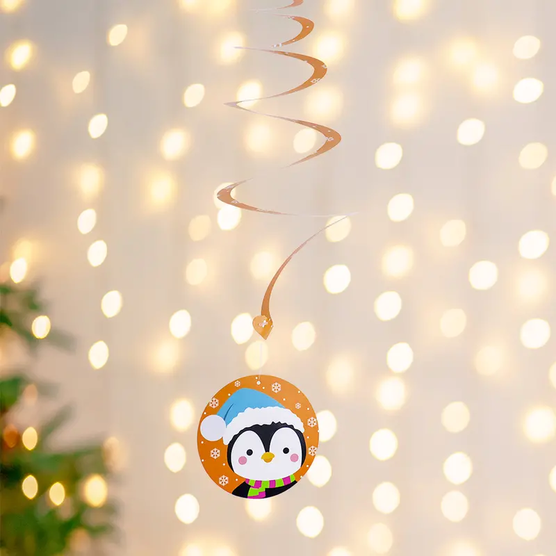 Decoraciones De Papel En Espiral Para Navidad, Pingüino 1