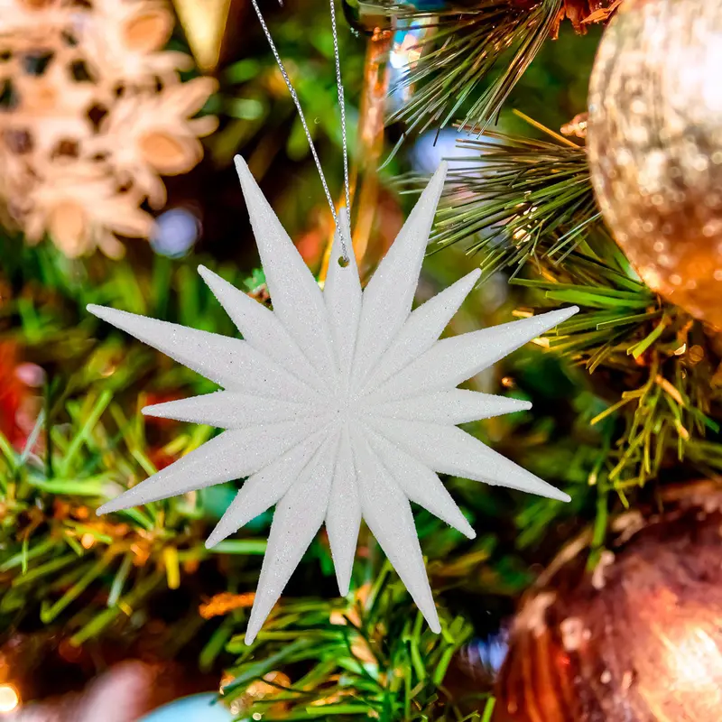 Destello, Ornamento Navideño, Color Blanco 1