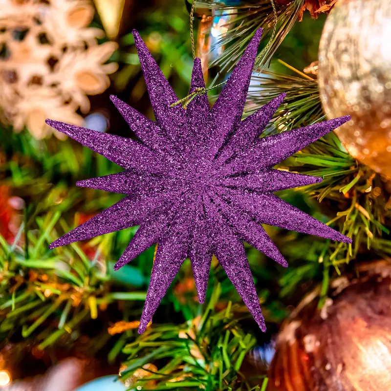 Destello, Ornamento Navideño, Color Morado 1