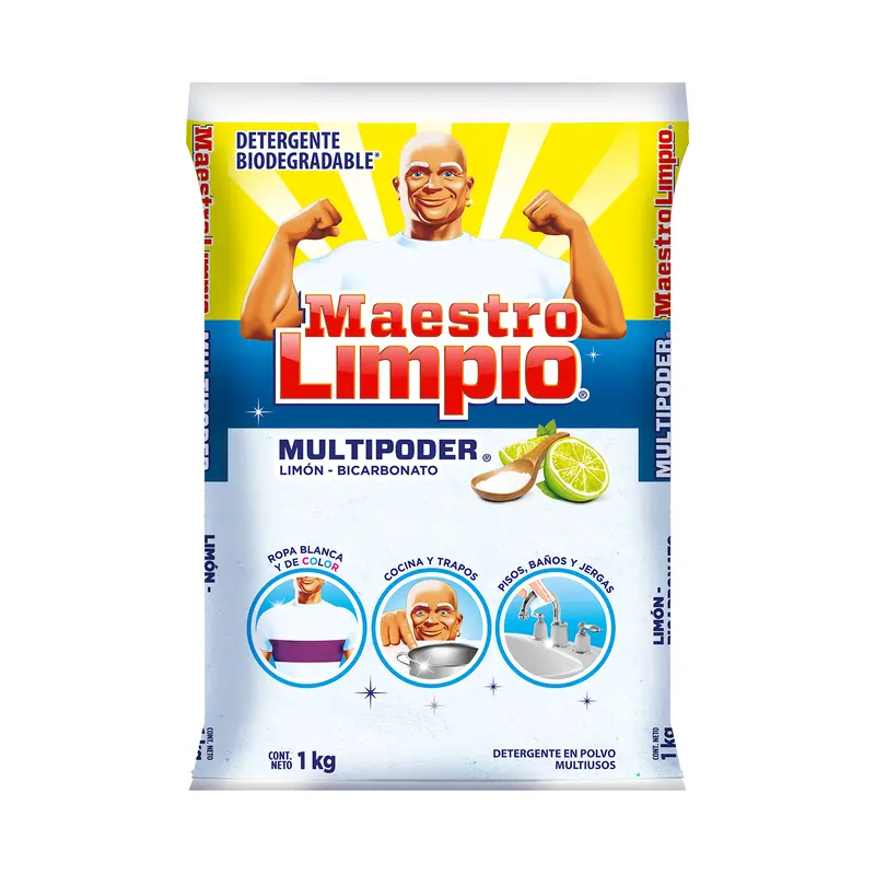 Detergente En Polvo Multiusos Maestro Limpio 1Kg 1