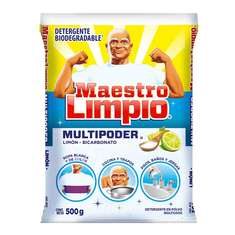 Detergente En Polvo Multiusos Maestro Limpio 500Gr 1