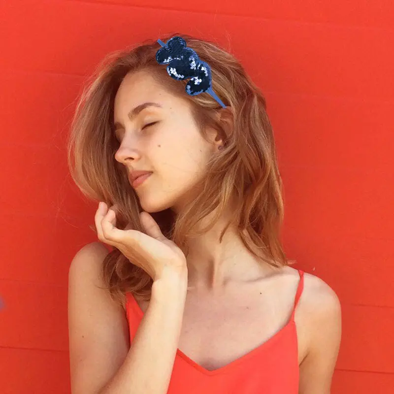 Diadema Con Lentejuelas Color Azul Para Dama 1