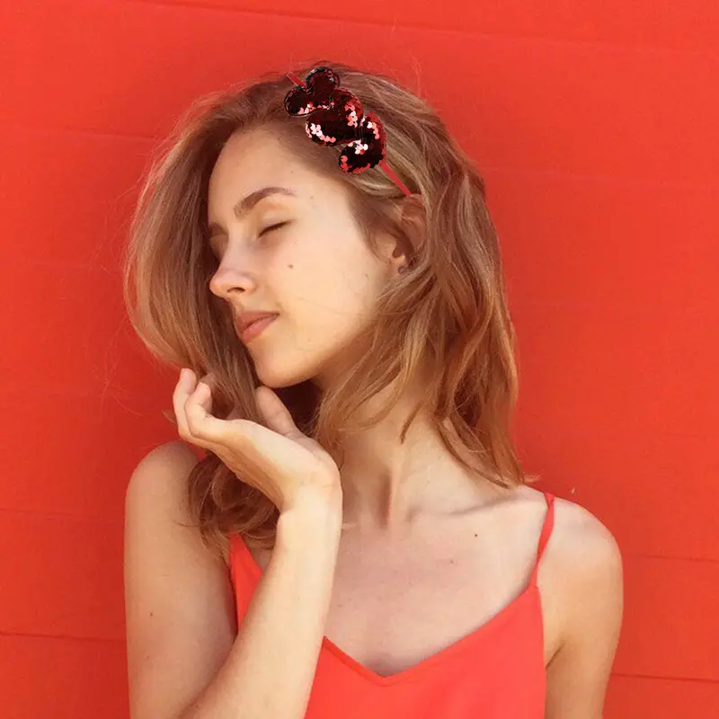 Diadema Con Lentejuelas Color Rojo Para Dama 1