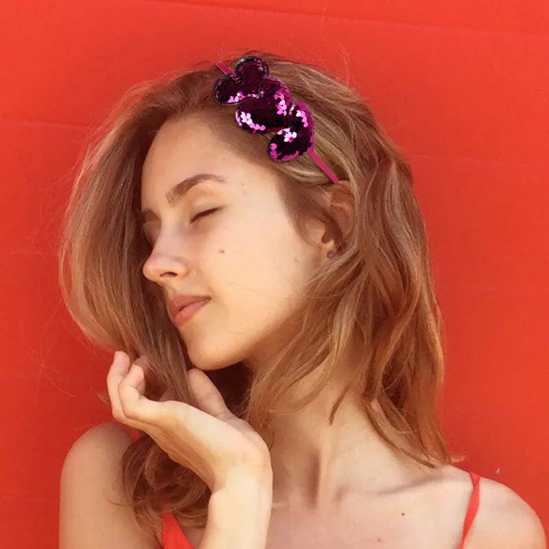 Diadema Con Lentejuelas Color Rosa Para Dama 1