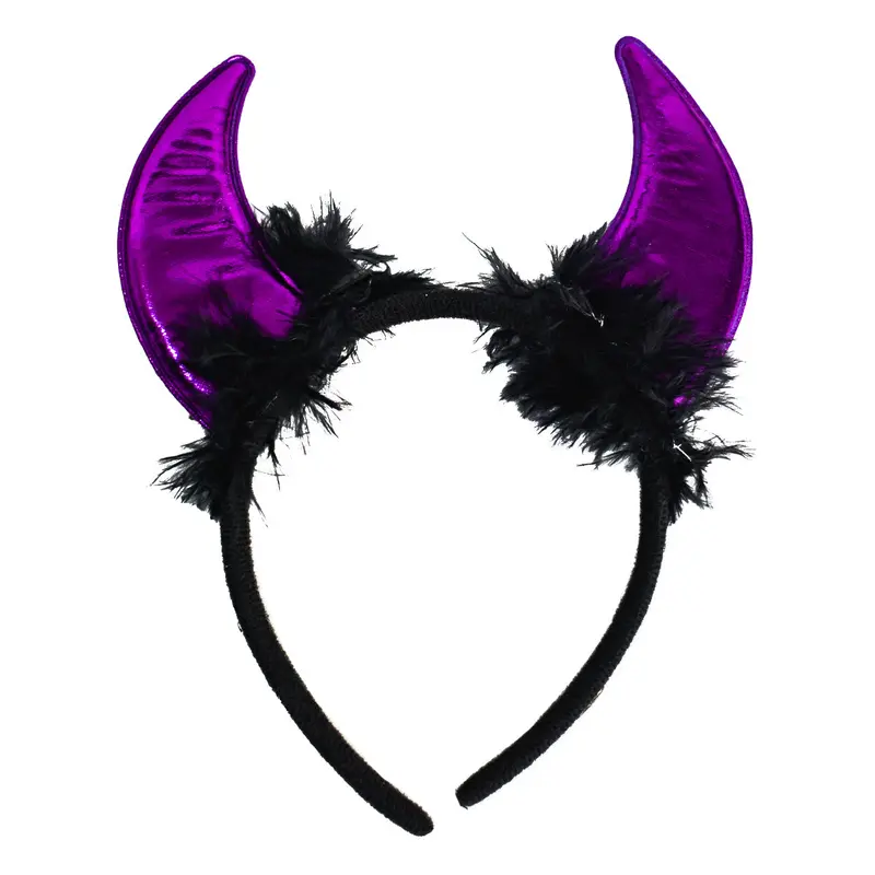 Diadema Con Orejas De Diablo Color Morado Para Disfraz 2