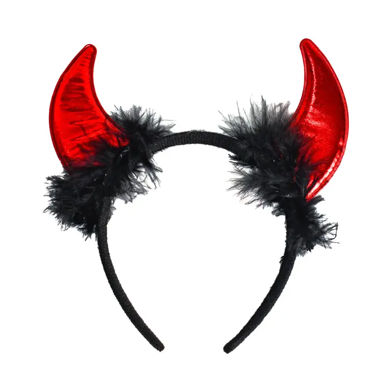 Diadema Con Orejas De Diablo Color Rojo Para Disfraz 2